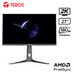 Monitor Plano Gaming TEROS TE-2753G, 27" 2K QHD IPS, 180 Hz, 1ms, HDMI, DP, Audio Out
