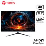 Monitor plano TEROS TE-3252S, 31.5" 4K UHD VA LED, 60 Hz, 1 ms, HDMI, DP, Audio